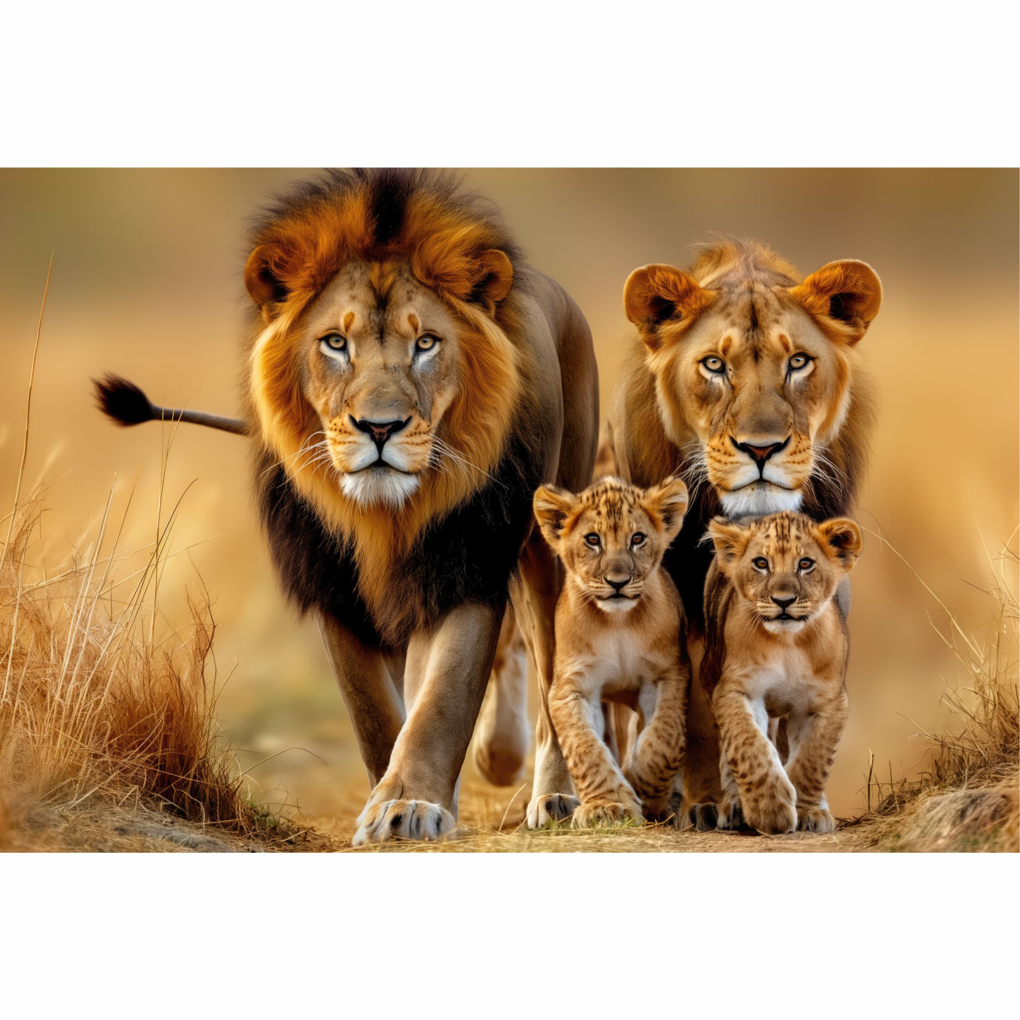 Quadro decorativo familia de leao com 2 filhotes - Me Moldura Quadros ...