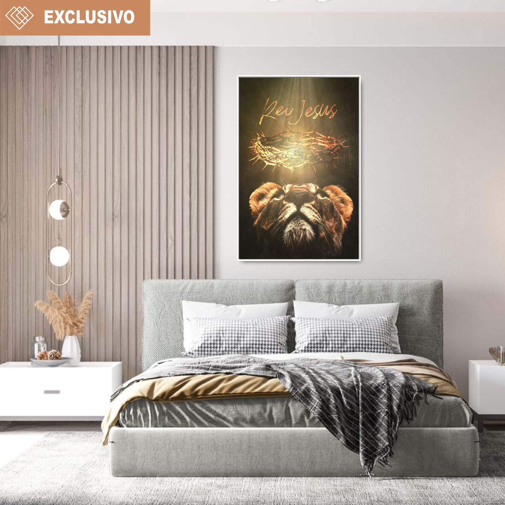 Quadro Decorativo Leão Rei no Trono