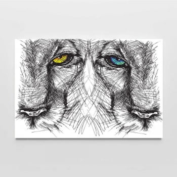 Quadro Olhos de Leão Desenhado
