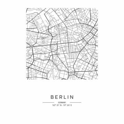 Quadro Decorativo Mapa Minimalista BERLIN