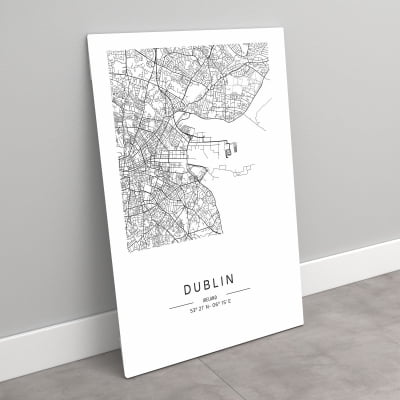 Quadro Decorativo Mapa Minimalista DUBLIN