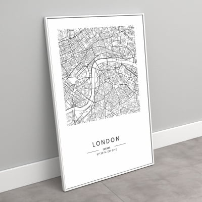 Quadro Decorativo Mapa Minimalista LONDON