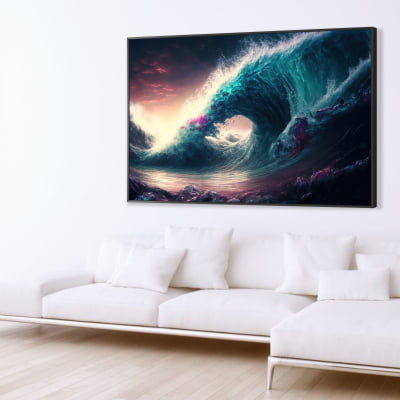 Quadro Decorativo ondas no mar em furia 