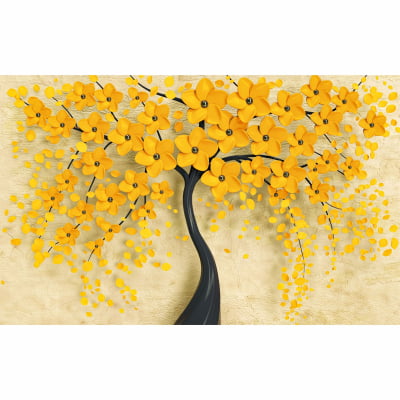 Quadro Decorativo em Canvas flores amarelas