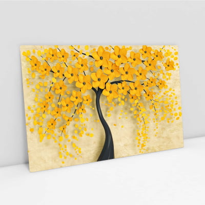 Quadro Decorativo em Canvas flores amarelas