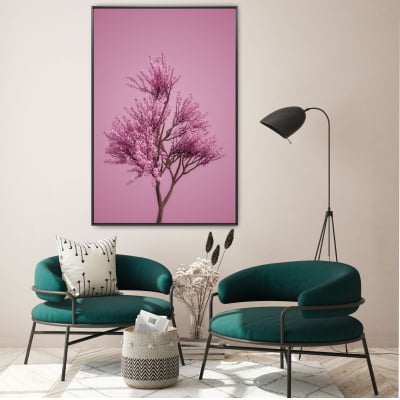 Quadro Decorativo em Canvas rosa
