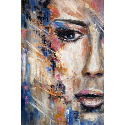 Quadro Decorativo abstrato em Canvas olhar de mulher