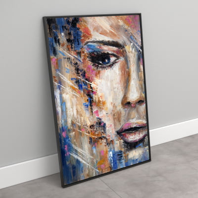 Quadro Decorativo abstrato em Canvas olhar de mulher