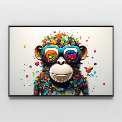 Quadro macaco monkey with polka dot art