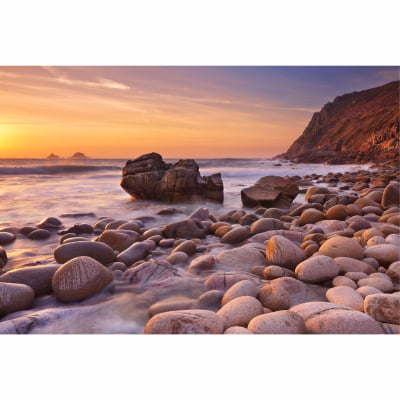 Quadro Paisagem  praia mar nas pedras
