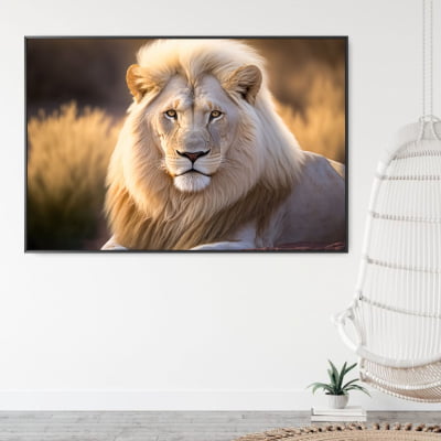 Quadro decorativo Leão Branco  do Sul Africano