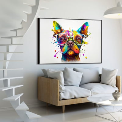 Quadro decorativo  dog with glasses