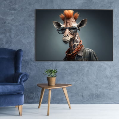 Quadro decorativo girafa moderna