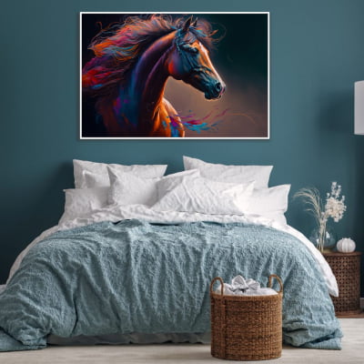 Quadro decorativo cavalo colorido