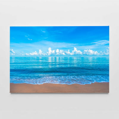 Quadro decorativo praia mar azul