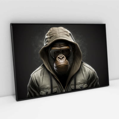 Quadro decorativo olhar de macaco Gangster