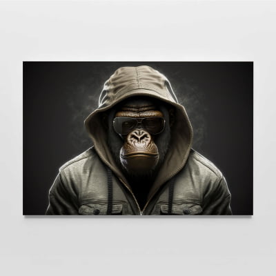 Quadro decorativo olhar de macaco Gangster