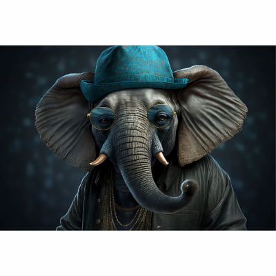 Quadro decorativo elefante Gangster 