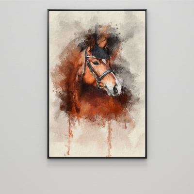 Quadro Decorativo em Canvas cavalo abstrato
