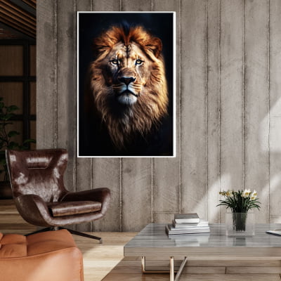 Quadro decorativo Leão moderno