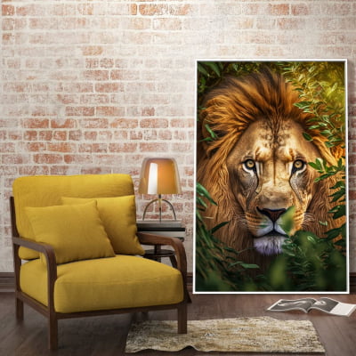 Quadro Decorativo Lion Style Estilo Leão