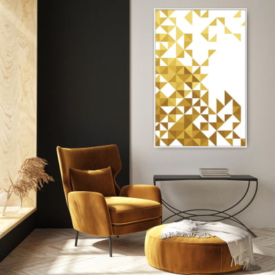 Quadros decorativos em canvas Abstrato Dourado