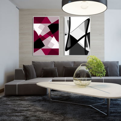 Quadros Decorativos em Canvas  geométrico moderno