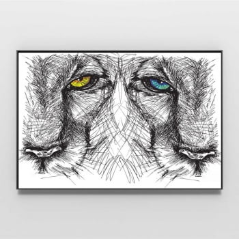 Quadro Olhos de Leão Desenhado