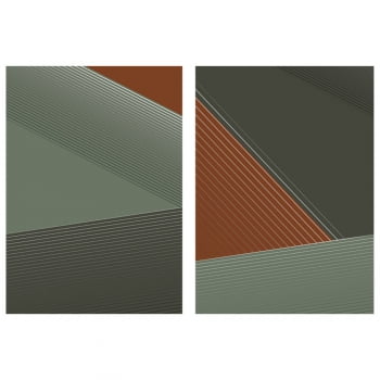 Quadros Decorativos em Canvas Kit Abstratos Geométrico