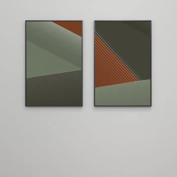 Quadros Decorativos em Canvas Kit Abstratos Geométrico
