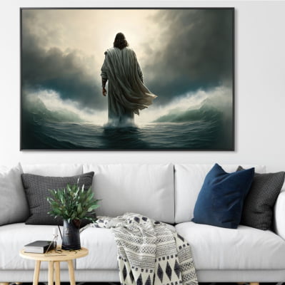 Quadro decorativo Jesus sobre as aguas