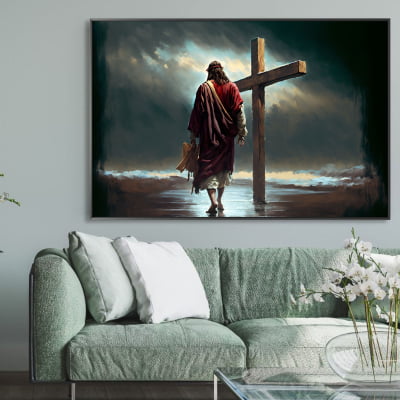 Quadro decorativo Jesus e a cruz