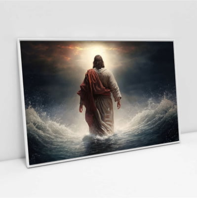 Quadro decorativo Jesus andando sobre as águas