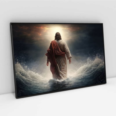 Quadro decorativo Jesus andando sobre as águas