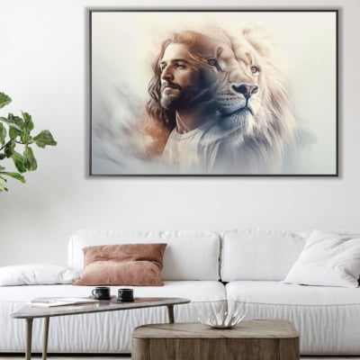 quadro  Jesus  e o  leao 