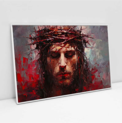 quadro decorativo Jesus com coroa de espinhos