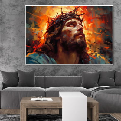quadro decorativo Jesus efeito pintura