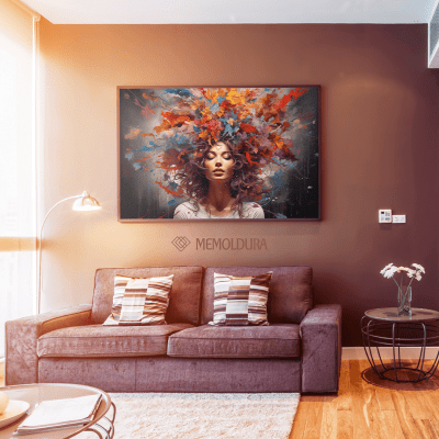 quadro decorativo mulher abstrata colorida florescer