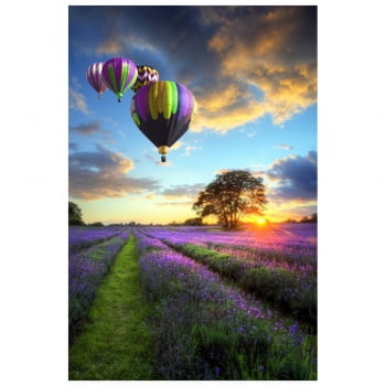 Quadro Decorativos em Canvas Balões Campo de violetas