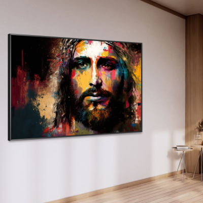 Quadro decorativo abstrato Jesus o caminho a verdade e a Vida