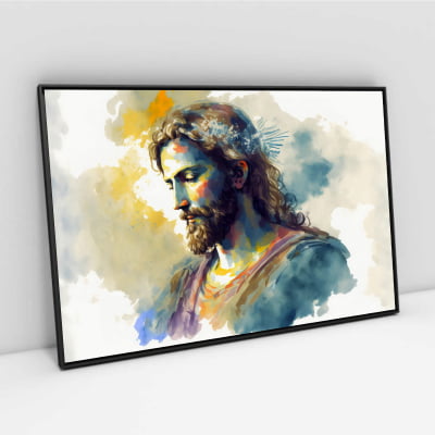 Quadro decorativo aquarela Jesus 