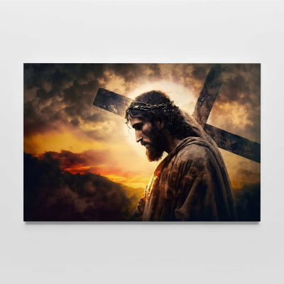 Quadro  Jesus e a cruz